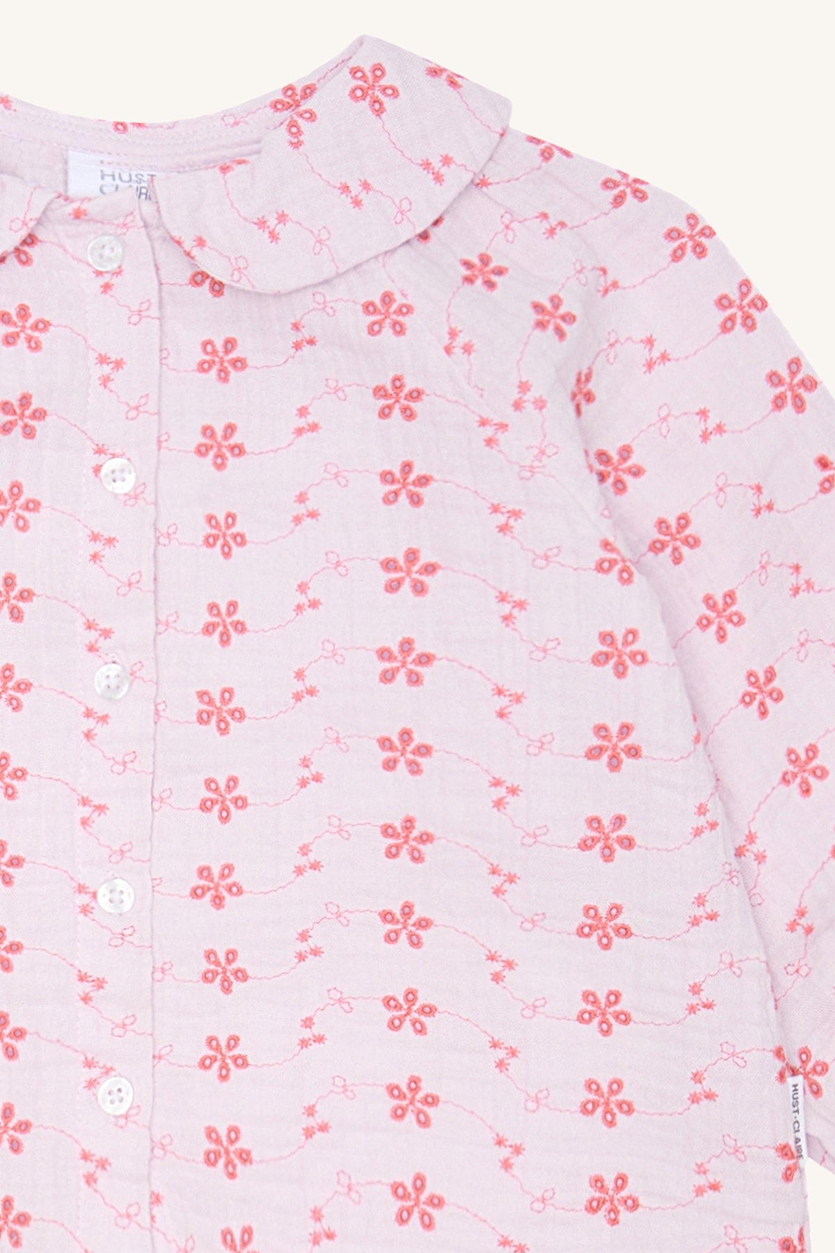 Hust & Claire - Musselin Mädchenbluse flieder Blumen