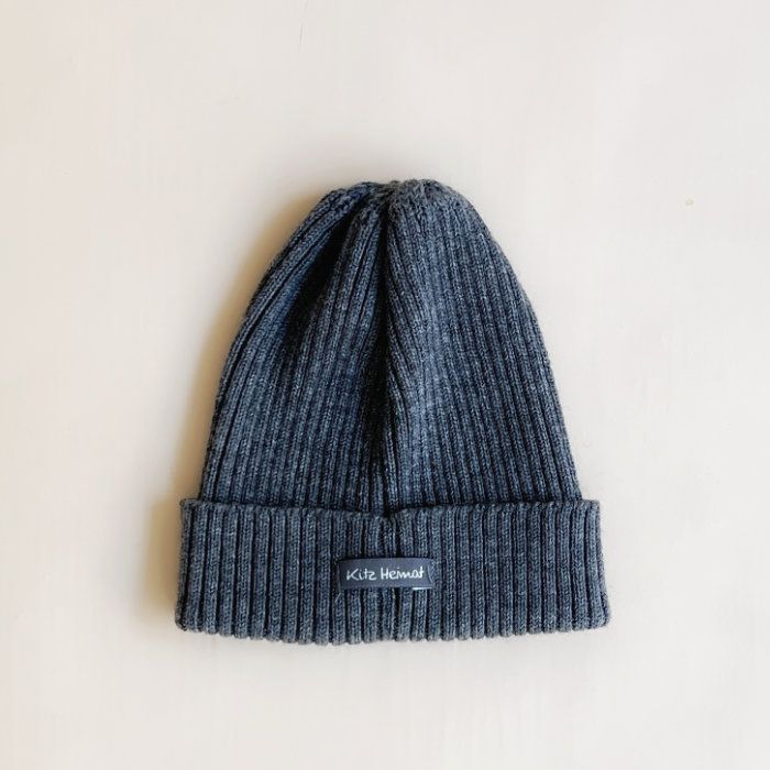 Kitz Heimat - Kinder Strick-Beanie Merinowolle grau - AURYN Shop