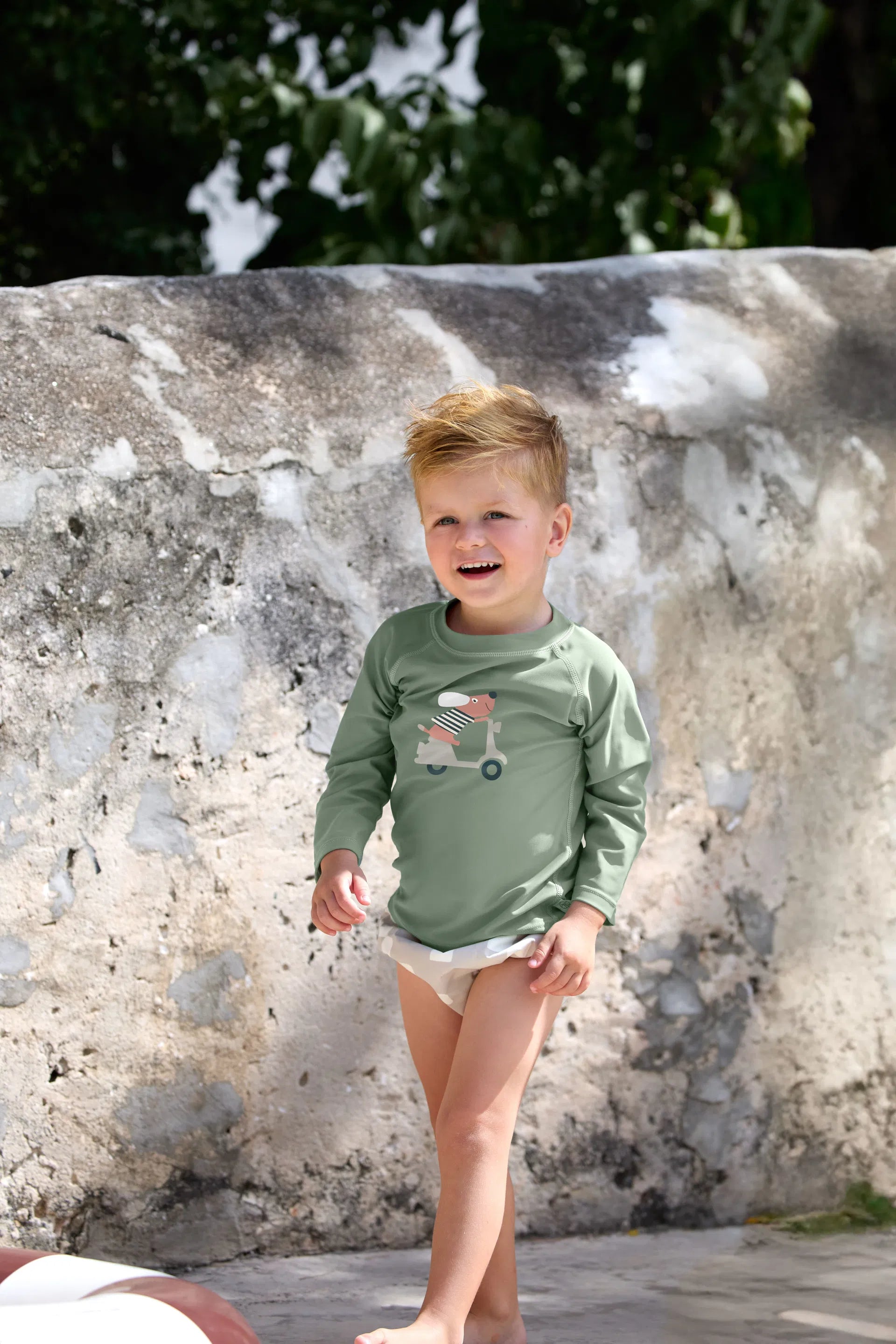 Lässig - Baby/Kinder Badeshirt Dackel grün
