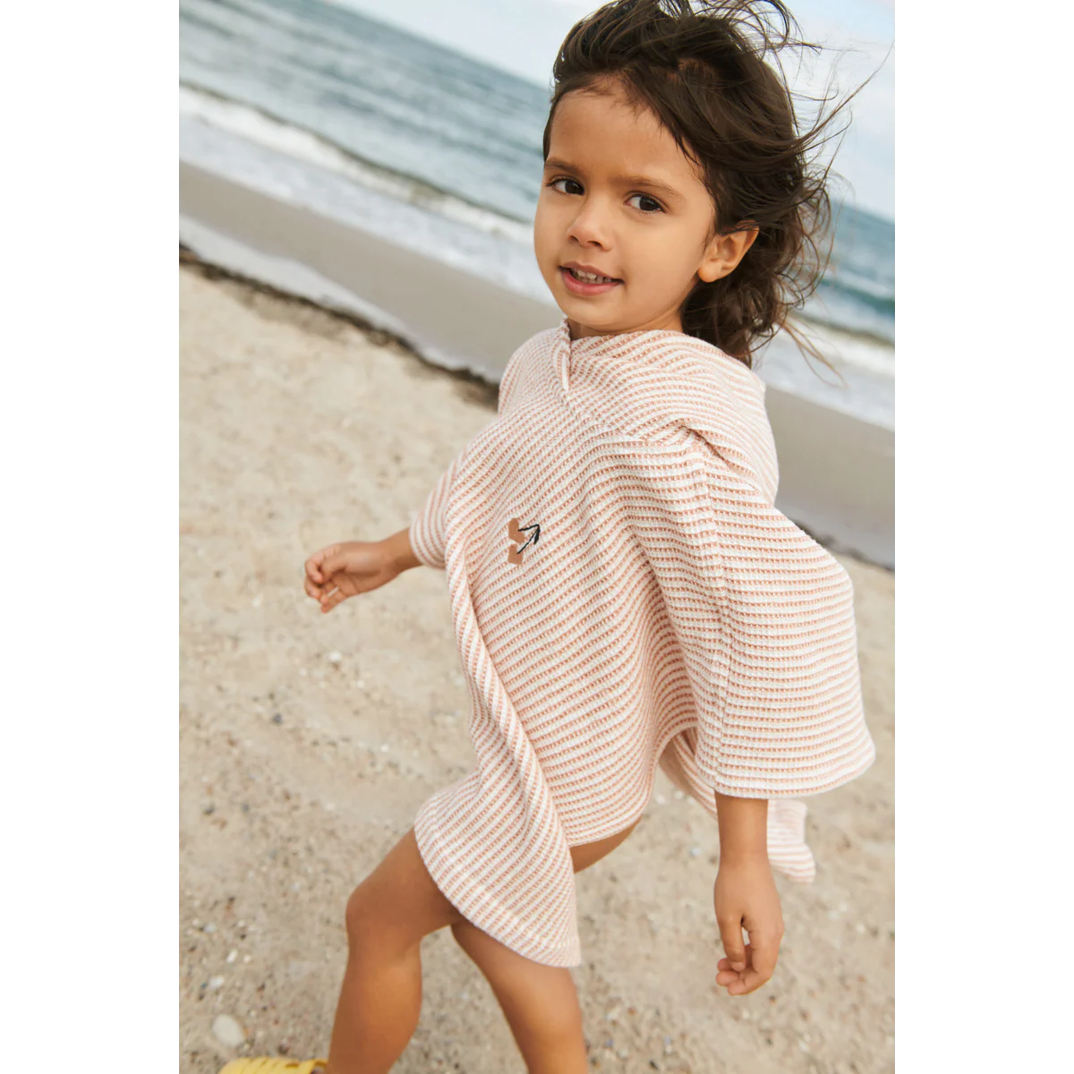 Liewood - Kinder Badeponcho Streifen rosa Baumwolle
