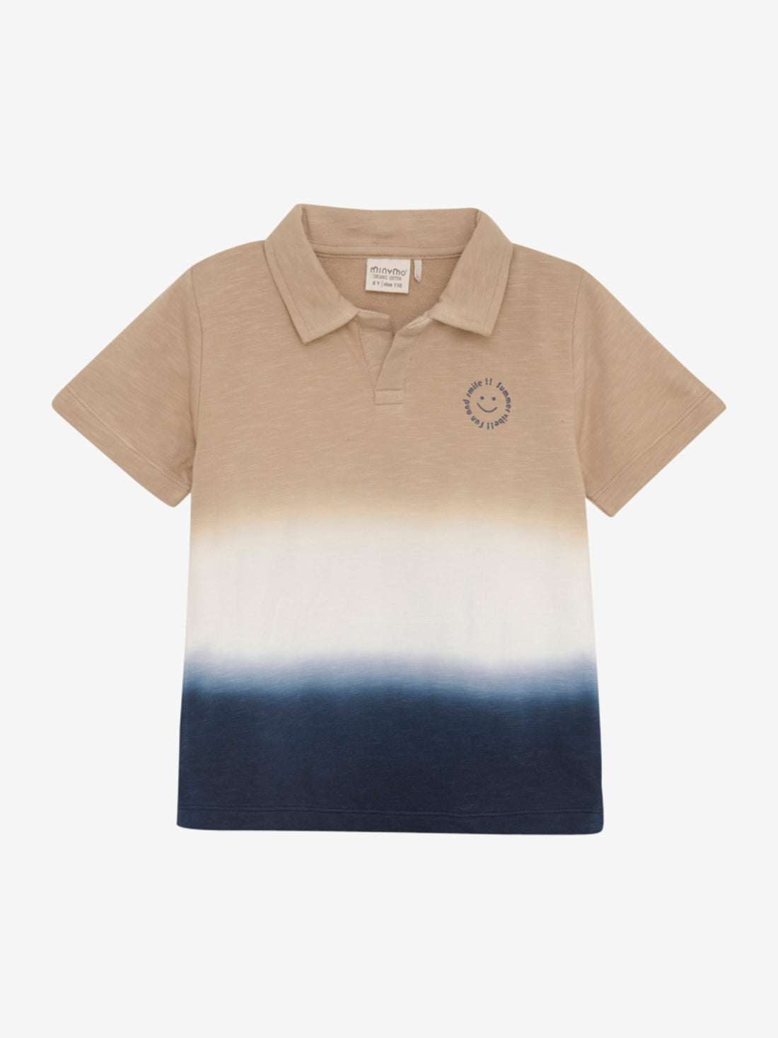 Cooles Polo T-Shirt in beige und blau für Jungen von Minymo.
