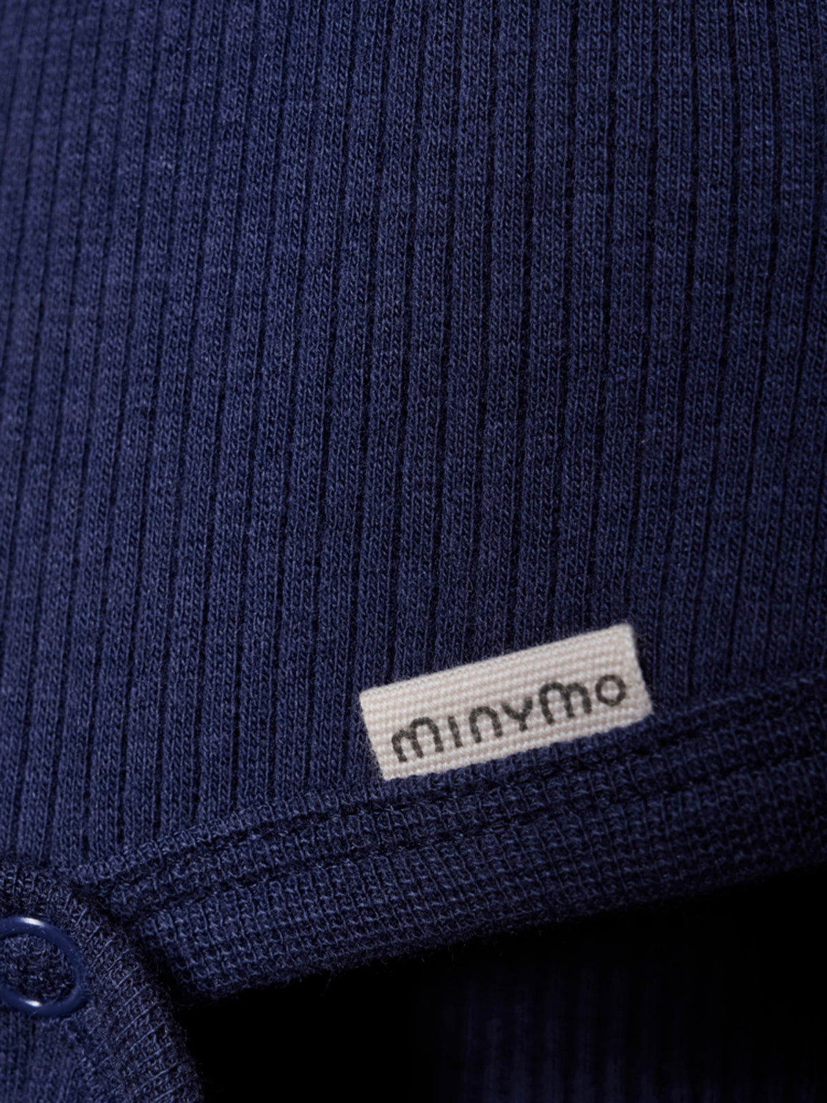 Minymo - Baby Wickelbody gerippt blau