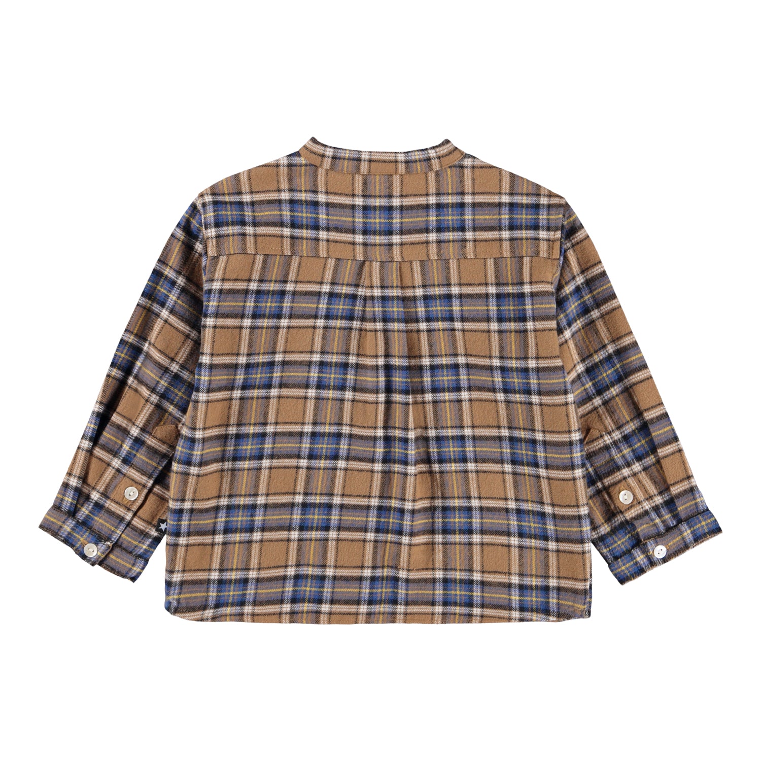 Molo - Langarmshirt braun blau kariert für Jungen/Babys