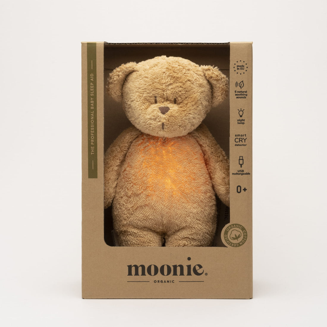 Moonie - Kuschelbär & Nachtlicht & Einschlafhilfe in einem beige