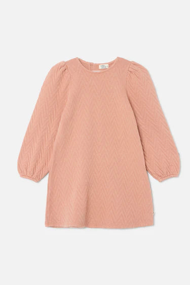 Süßes Baumwollkleid in einem gesteppten Zickzackmuster mit lange Puffärmelmit von My Little Cozmo