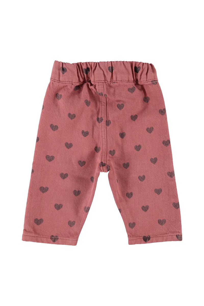 Piupiuchick - Baby Hose "pink w/ hearts" Baumwolle (Bio)