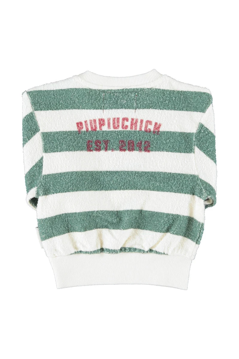 Piupiuchick - Baby Sweatshirt grün-weiß Baumwolle (Bio)