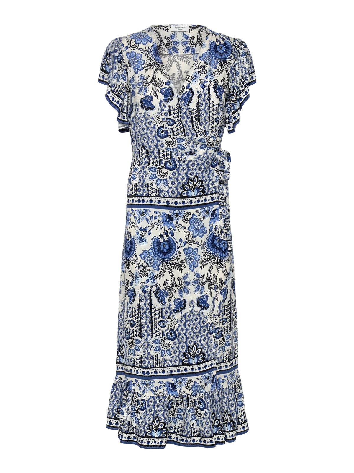 Rosemunde - Elif Midi-Wickelkleid blau
