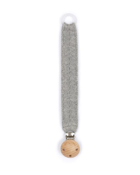 Süßer Schnullerband mit Holzclip und Gummiring zum Halten des Schnullers von Smallstuff.