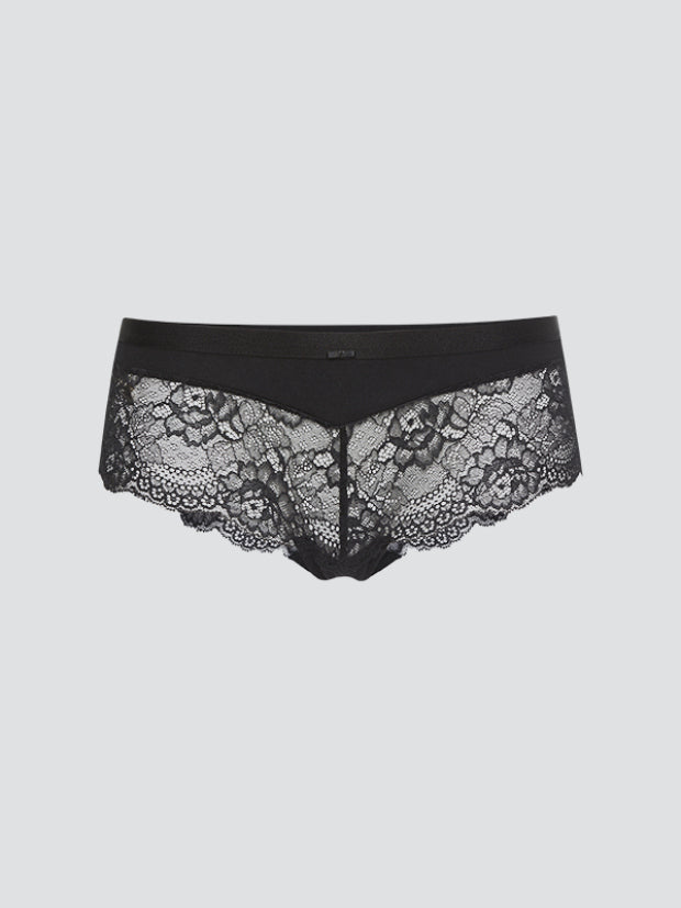 Comazo earth - Brasil Slip mit Spitze schwarz - GOTS zertifiziert