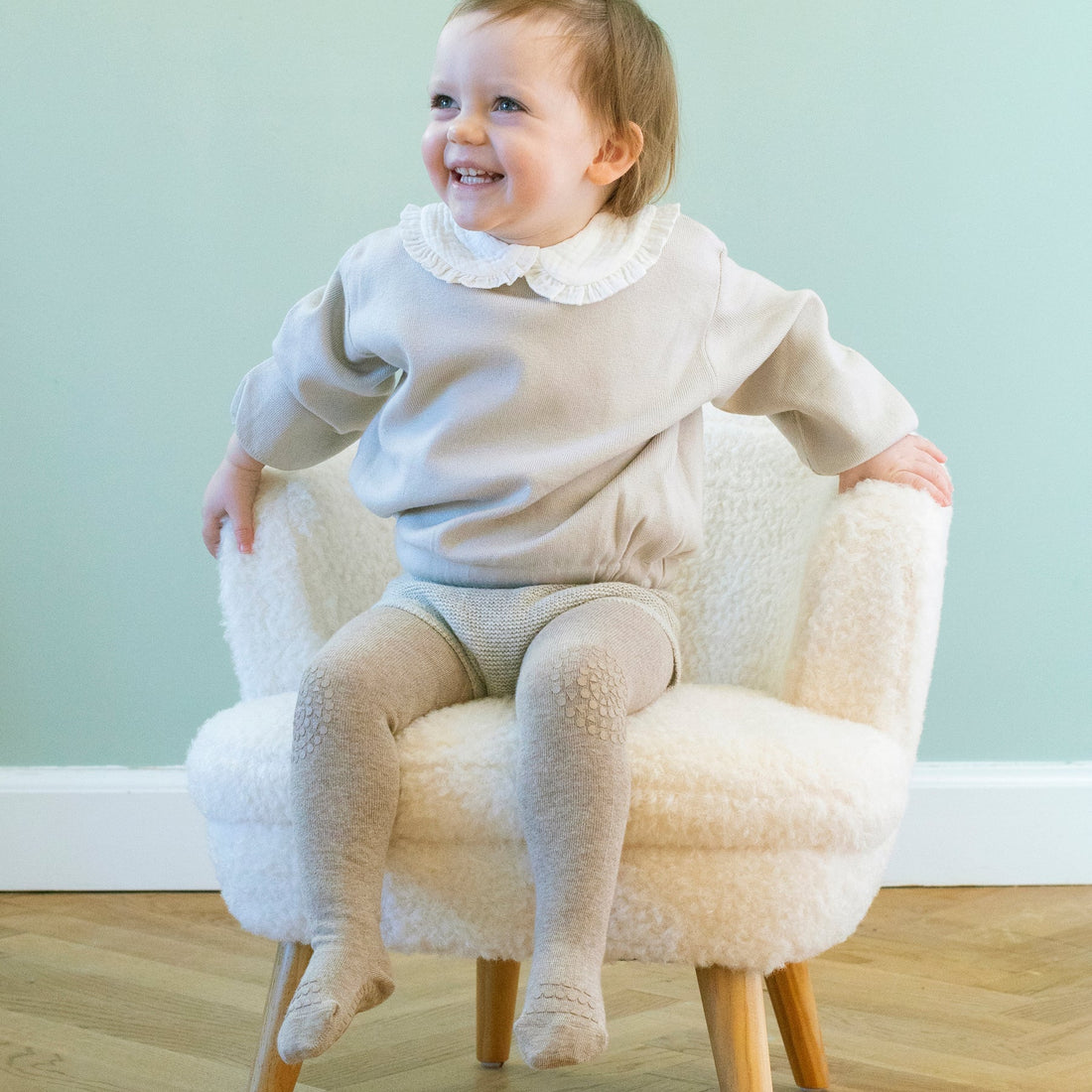 GoBabyGo - Woll-Krabbelstrumpfhose beige
