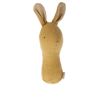 Maileg - Rassel Hase aus Leinen gelb