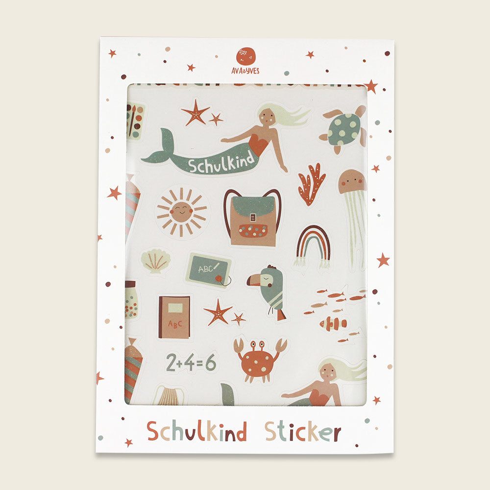Ava &amp; Yves - Klebe-Sticker Schulkind, Glitzereffekt