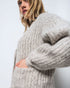 Alma & Lovis - Strickjacke Alpaka/ Baumwolle hellgrau
