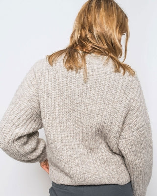 Alma &amp; Lovis - Strickjacke Alpaka/ Baumwolle hellgrau