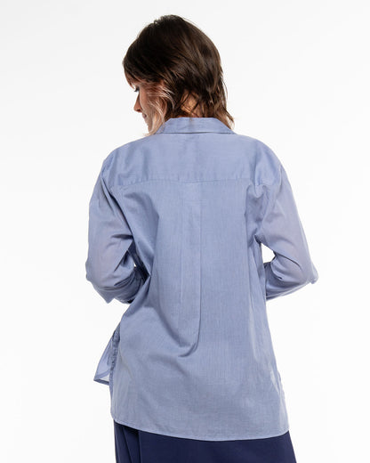 Alma &amp; Lovis - Hemdbluse Bio-Baumwolle blau