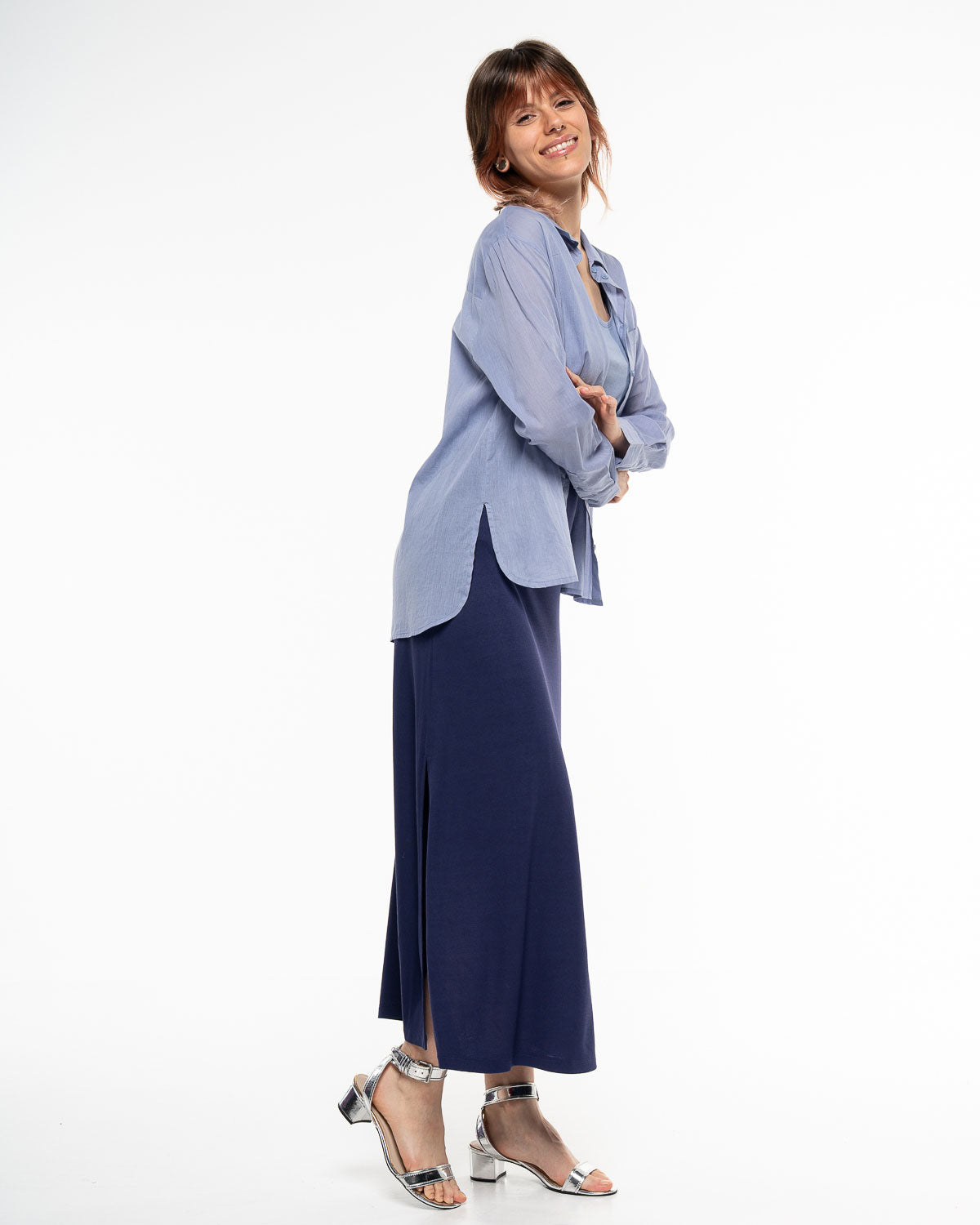 Alma &amp; Lovis - Hemdbluse Bio-Baumwolle blau