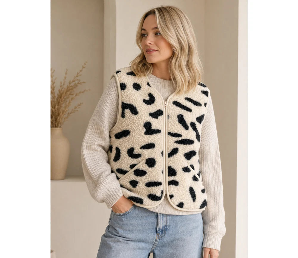 Alwero - Kuschelige Damen Wollweste POS Gepard - AURYN Shop