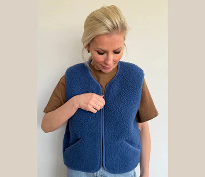 Alwero - Kuschelige Damen Wollweste POS blau