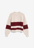 Armedangels - Strickpullover Bio-Wollmix Streifen natur/weinrot