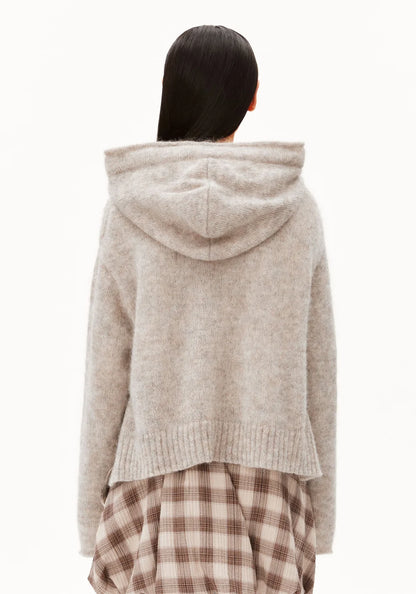 Armedangels - Strickpullover mit Kapuze, grau