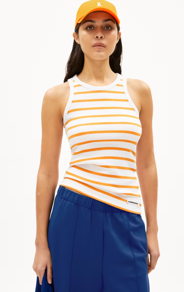 Armedangels -  Top Kanitaa weiss-orange gestreift