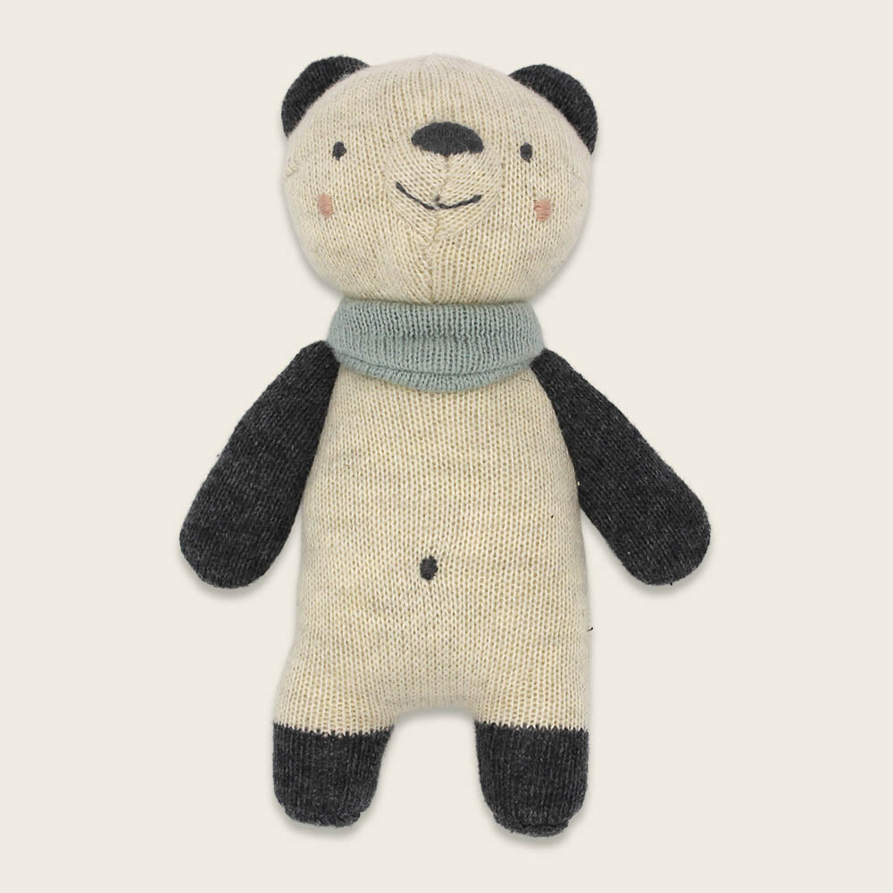Ava &amp; Yves - Babyrassel Baumwolle (bio) Panda blau