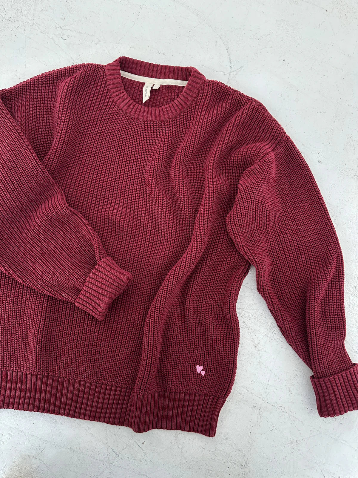 Atelier Rive - Damen Chunky Knit Pullover weinrot