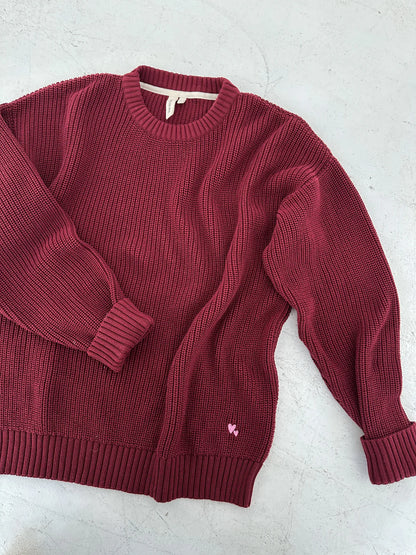 Atelier Rive - Damen Chunky Knit Pullover weinrot