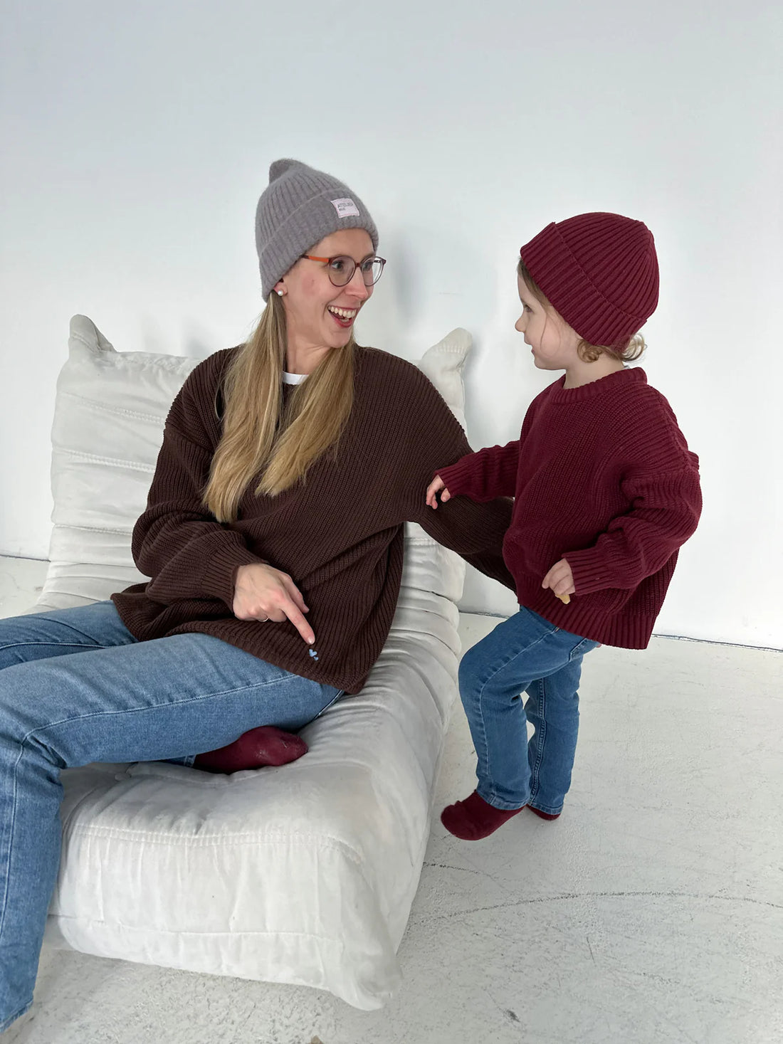 Atelier Rive - Kinder Chunky Knit Pullover bordeaux
