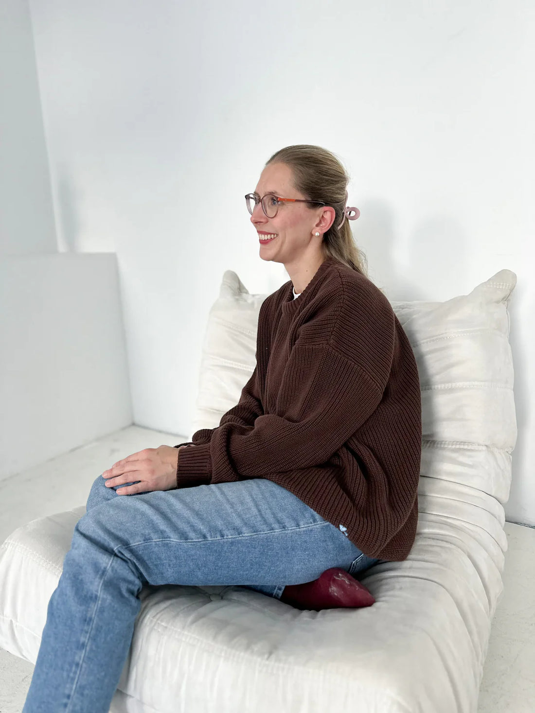 Atelier Rive - Damen Chunky Knit Pullover dunkelbraun
