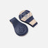 Cloby - Wendbare Leder Magnetclips blau/ Streifen