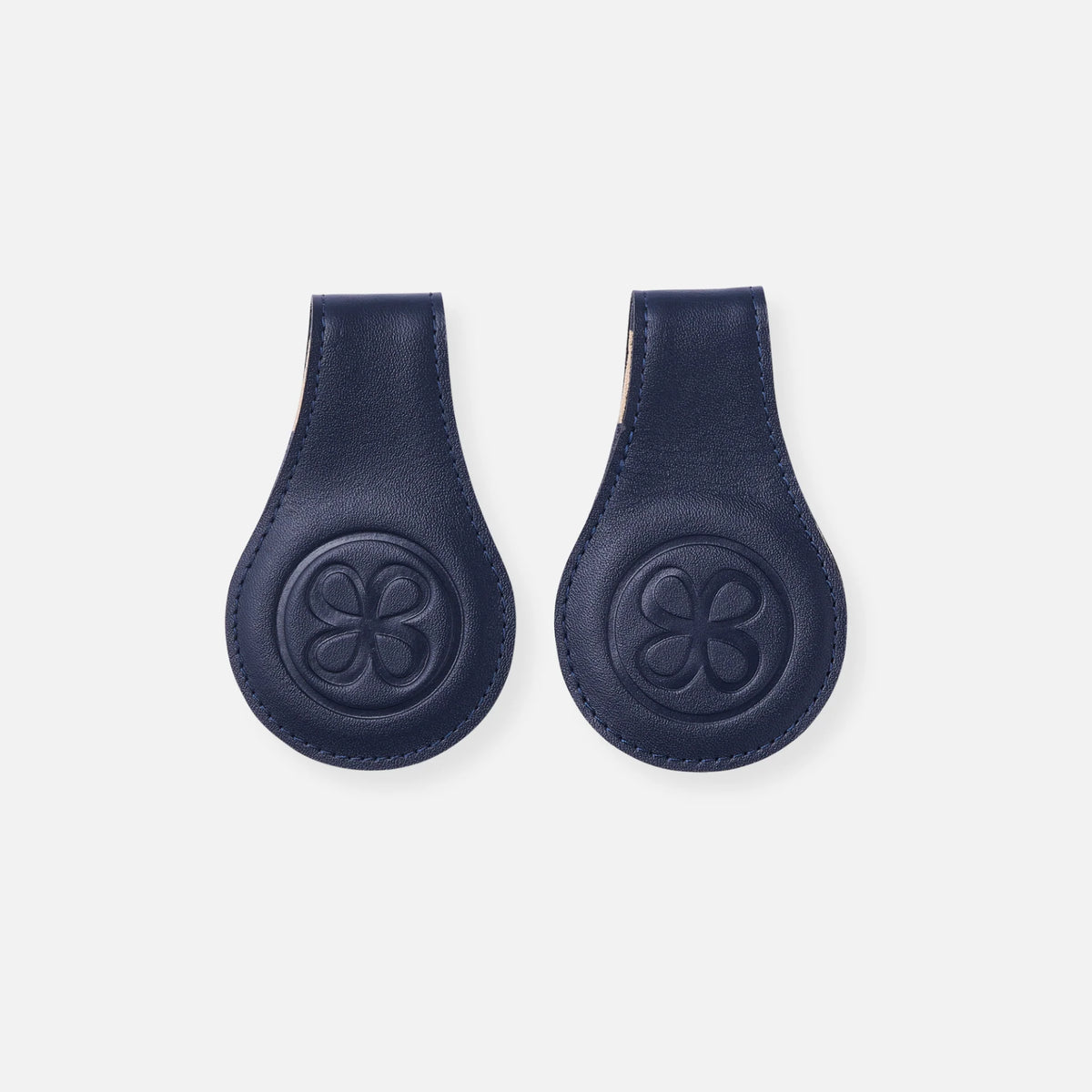 Cloby - Wendbare Leder Magnetclips blau/ Streifen