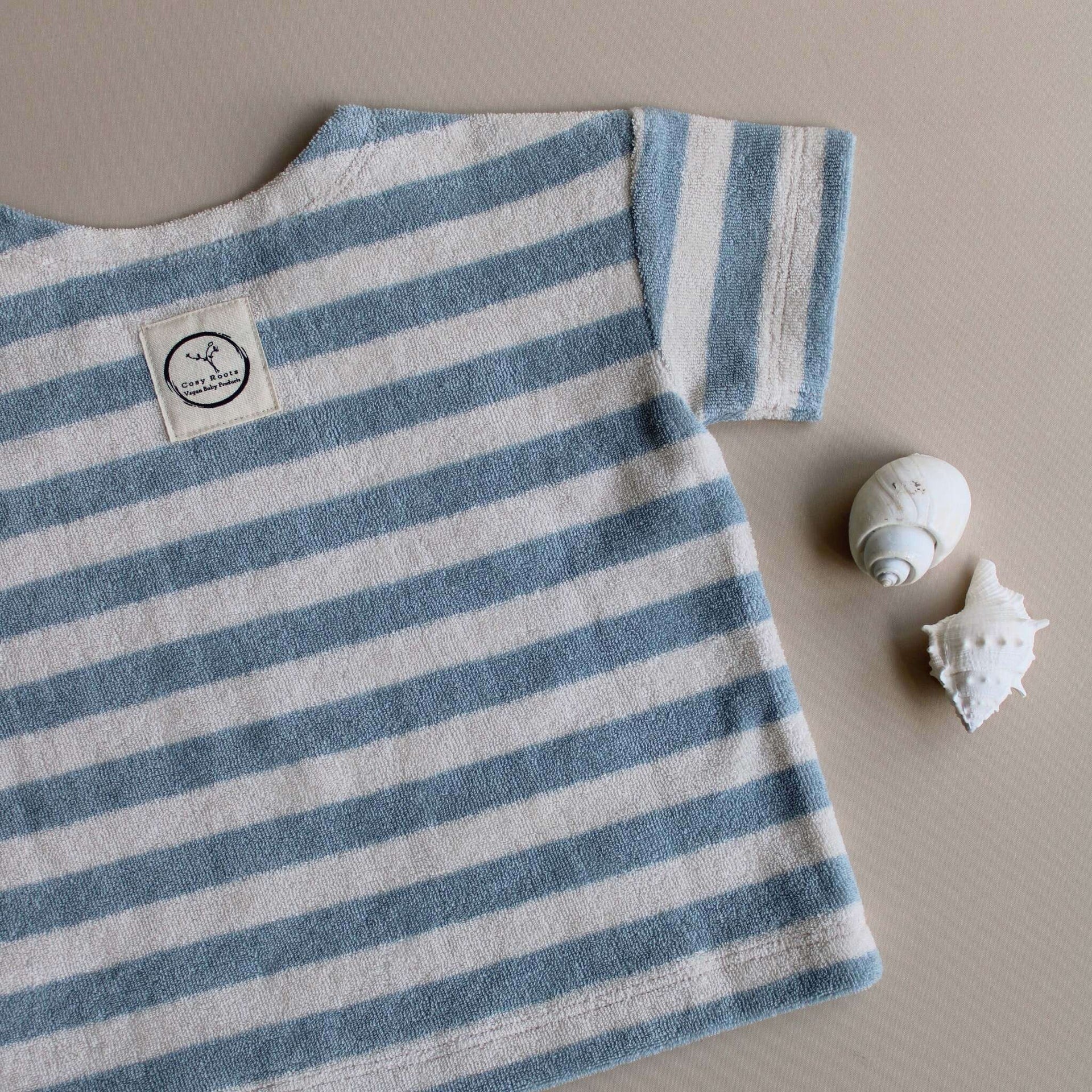 Cosy Roots - Baby T-Shirt „Terry“ blau-weiß gestreift