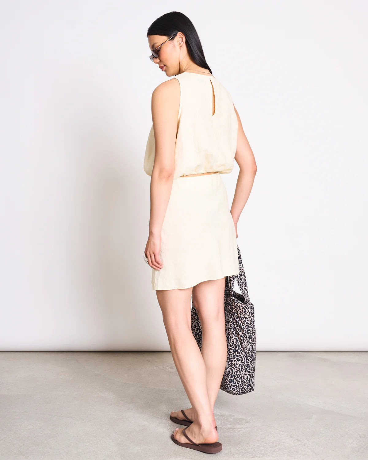 Jan ´n June - Crop Top Lupin aus Leinen in Creme