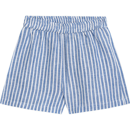 Danamade - Kinder Leinenshorts mit Scrunchie "Dstella" Streifen blau weiß MINI &amp; ME