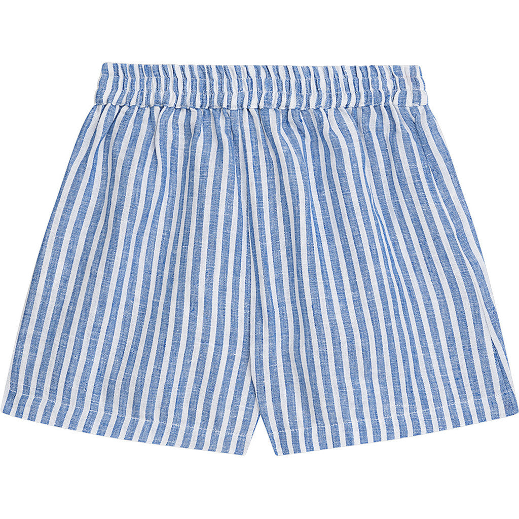 Danamade - Kinder Leinenshorts mit Scrunchie "Dstella" Streifen blau weiß MINI &amp; ME
