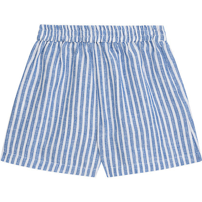 Danamade - Kinder Leinenshorts mit Scrunchie "Dstella" Streifen blau weiß MINI &amp; ME
