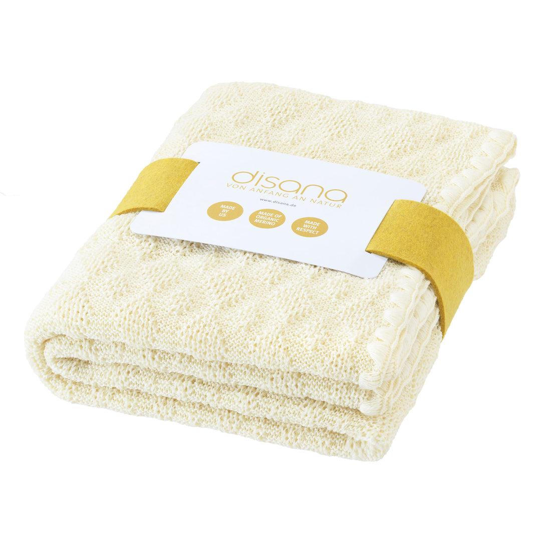 Disana - Baby Strickdecke aus Wolle natur 80x100cm