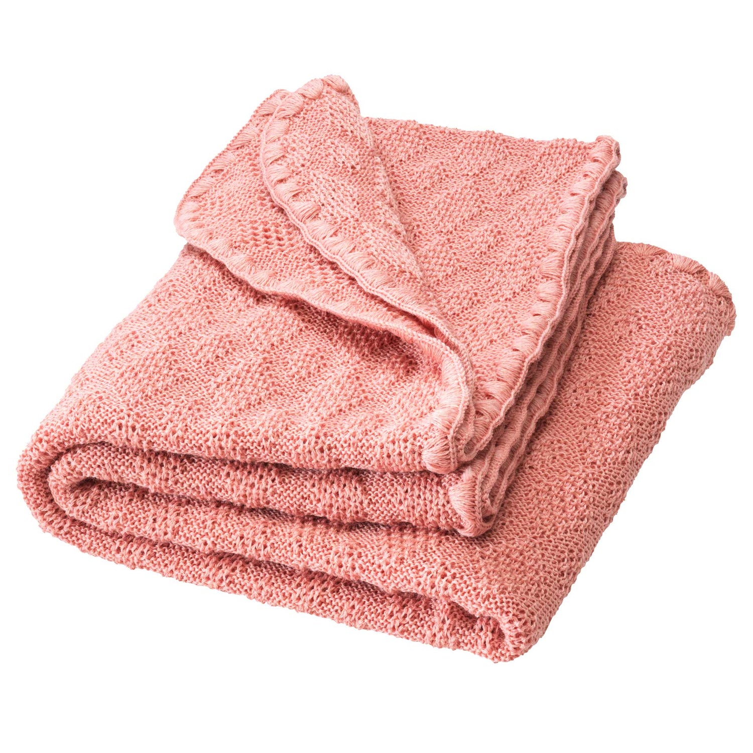 Disana - Baby Strickdecke aus Wolle rosa 80x100cm