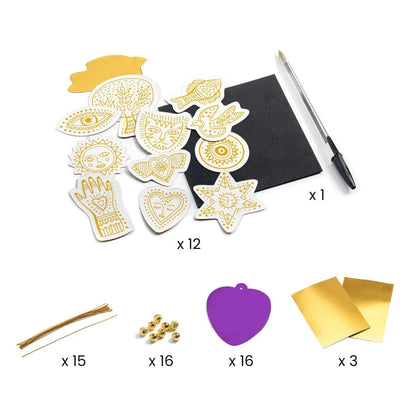Djeco -  Kinder Bastelset Amulettes gold