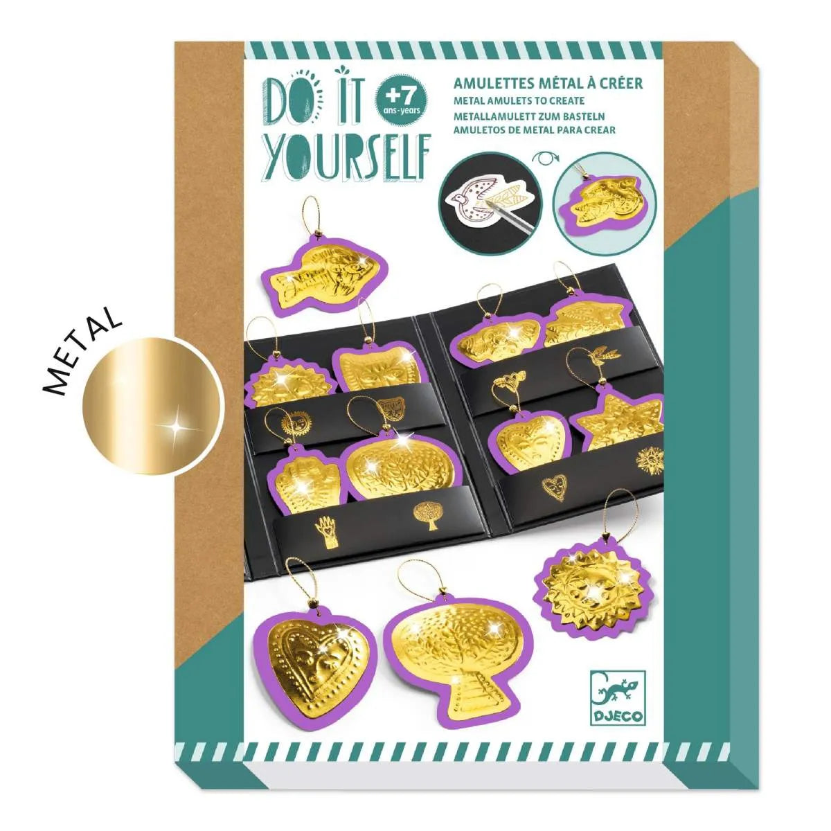 Djeco -  Kinder Bastelset Amulettes gold