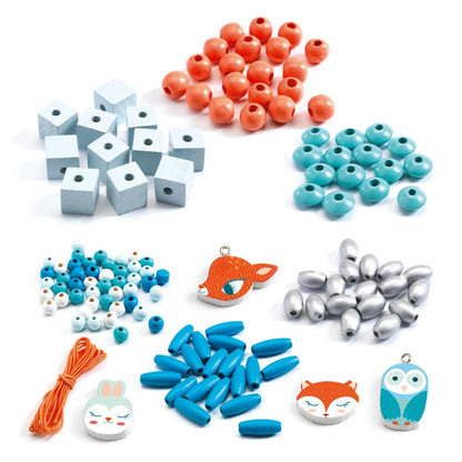 Djeco - Bastelset Schmuck basteln Holzperlen kleine Tiere