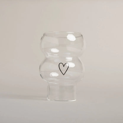 Eulenschnitt -  Bubble Glas Blanko Herz