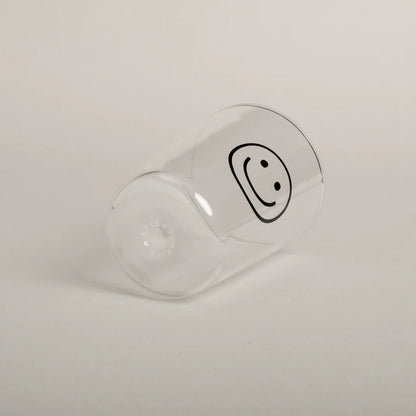 Eulenschnitt - Trinkglas Smiley schwarz