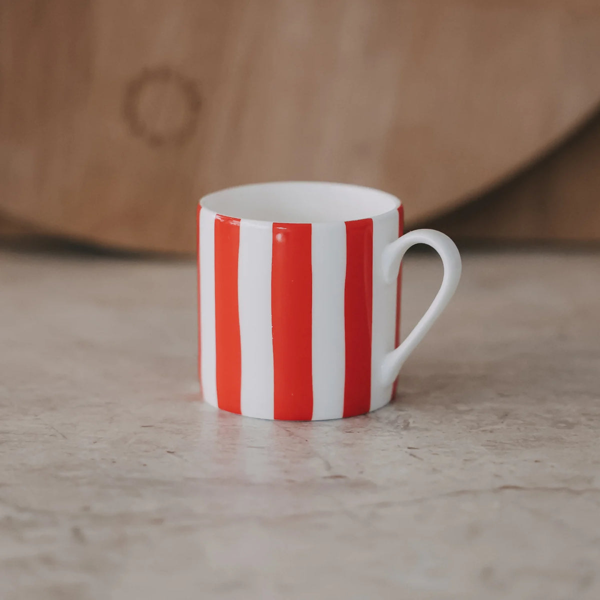 Eulenschnitt - Kleine Tasse Streifen rot