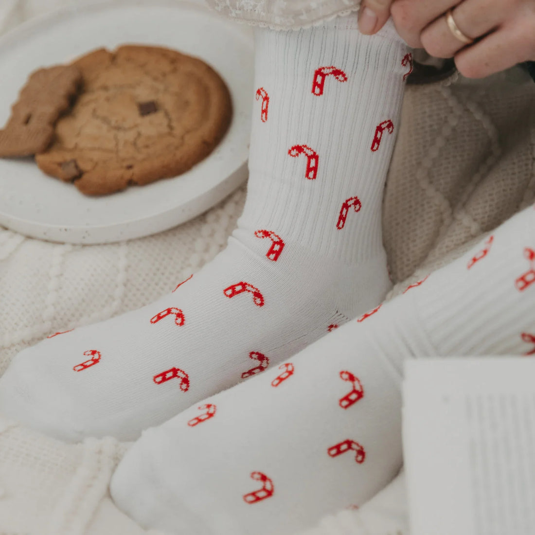 Eulenschnitt - Damen Socken Zuckerstangen