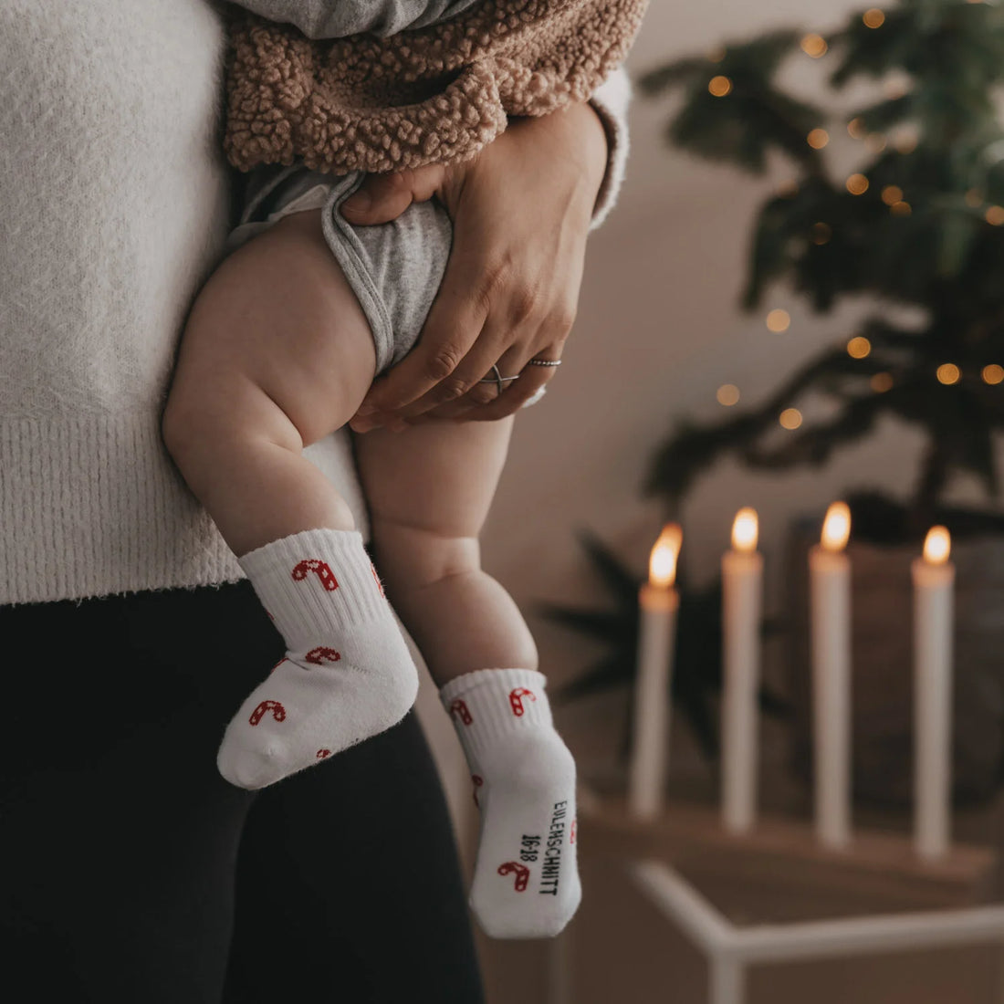 Eulenschnitt - Baby Socken Zuckerstangen MINI &amp; ME