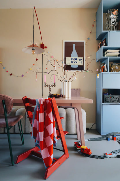 Finding Dodo - Babydecke Alma Cashmere Karo rosa/rot