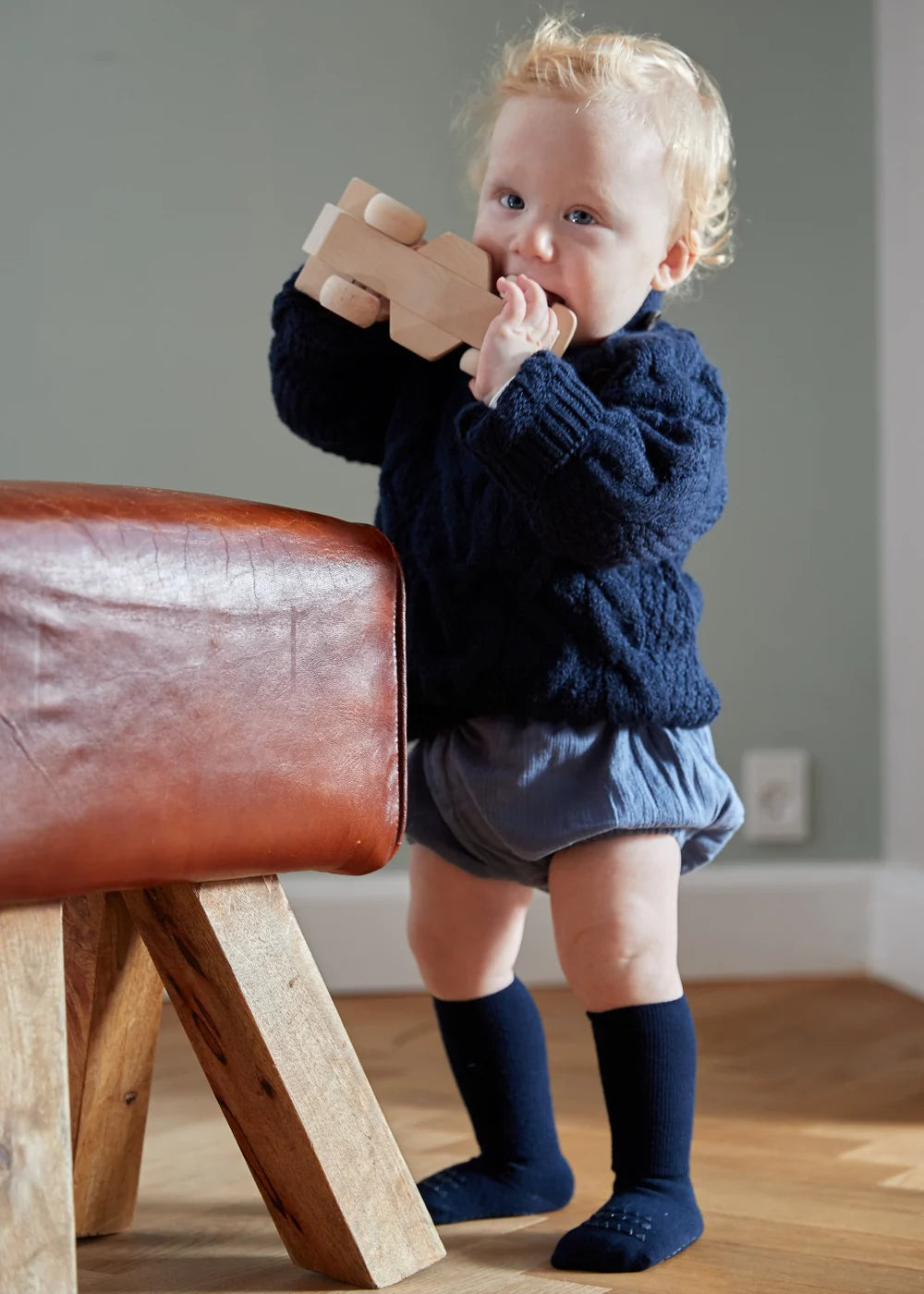 Go Baby Go - Bambus Stoppersocken dunkelblau